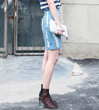 Ultra Distressed Denim skirt