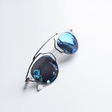 Norway Geometric Aqua Blue Sunglasses