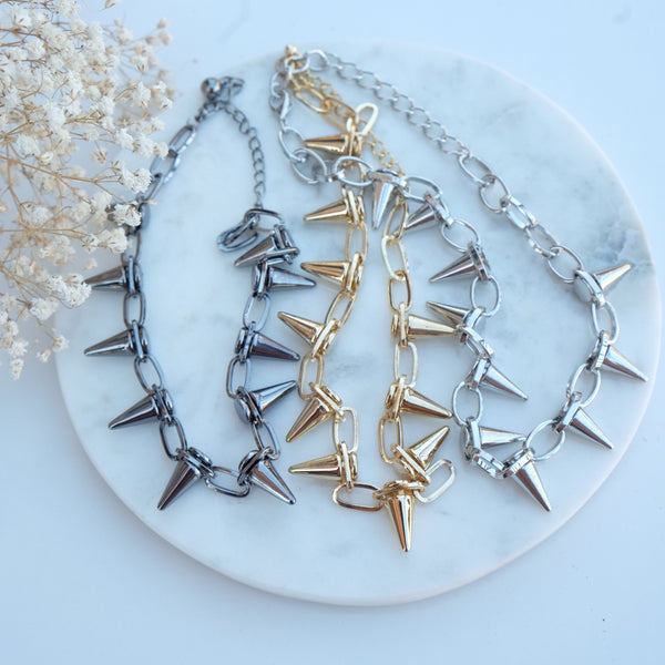 Black Spike Necklace - HELLO PARRY Australian Fashion Label 