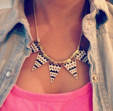 Tribal Chevron Statement Necklace