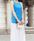 Ava Blue Silk Top - HELLO PARRY Australian Fashion Label 
