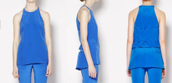 Ava Blue Silk Top - HELLO PARRY Australian Fashion Label 