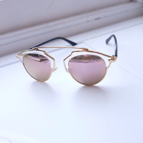 Norway Geometric Sunglasses Blush Pink/Gold