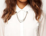 Gold Stud Chain Collar Brooch - HELLO PARRY Australian Fashion Label 