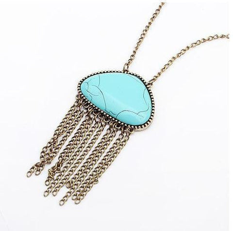 Turquoise Chain Necklace - HELLO PARRY Australian Fashion Label 