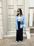 PERNILLE Oversized Shoulder Pad Shirt- Sky Blue