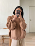 LENA CHUNKY CABLE COTTON KNIT JUMPER- CHESTNUT