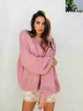 DESIREE OVERSIZE MERINO WOOL JUMPER- Dusty Pink