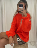 DESIREE OVERSIZE MERINO WOOL JUMPER - ORANGE