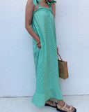 Nadia Gingham Maxi Dress- Green