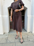 EBONY TOP & SKIRT TWO PIECE SET - COCOA