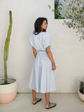 EBONY TOP & SKIRT TWO PIECE SET - BLUE
