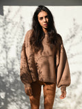 LENA CHUNKY CABLE COTTON KNIT JUMPER- CHESTNUT