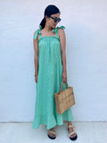 Nadia Gingham Maxi Dress- Green