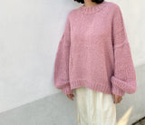 DESIREE OVERSIZE MERINO WOOL JUMPER- Dusty Pink