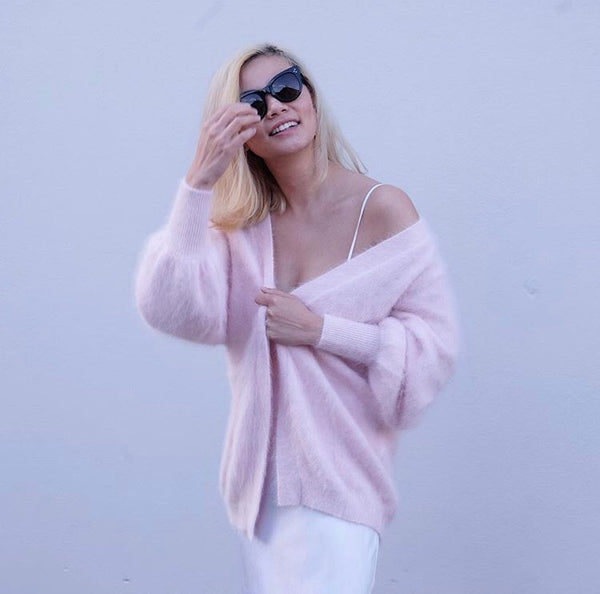 Brodie Fluffy Open Cardigan-Pink