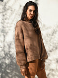 LENA CHUNKY CABLE COTTON KNIT JUMPER- CHESTNUT
