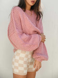 DESIREE OVERSIZE MERINO WOOL JUMPER- Dusty Pink