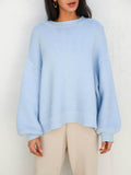LENA CHUNKY CABLE COTTON KNIT JUMPER- SKY BLUE