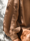 LENA CHUNKY CABLE COTTON KNIT JUMPER- CHESTNUT