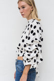 DORIS POLKA DOT RUFFLE TOP