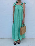Nadia Gingham Maxi Dress- Green