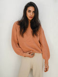 LEXI COTTON KNIT JUMPER- CLAY