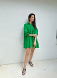 Jenna Shirt Dress -Jade