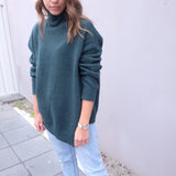 MARI TURTLE NECK OVERSIZE JUMPER -OLIVE