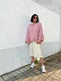DESIREE OVERSIZE MERINO WOOL JUMPER- Dusty Pink