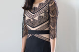 Whitney Lace Mesh Dress- Black