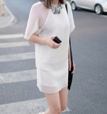 Space White Mesh Skirt