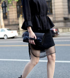 Mesh Layer Black Skirt
