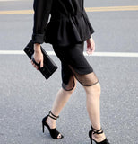 Mesh Layer Black Skirt