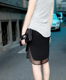 Mesh Layer Black Skirt
