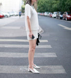 Space White Mesh Top