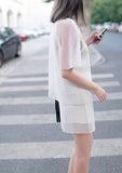 Space White Mesh Top