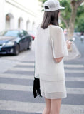 Space White Mesh Top