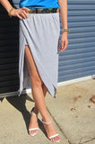 Talia Jersey Midi Skirt With Thigh Split - GREY