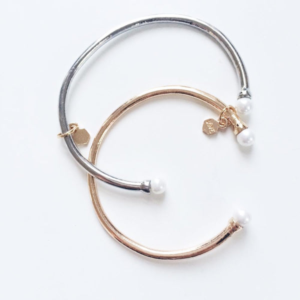 Simone Mini Double Pearl Cuff Bracelet