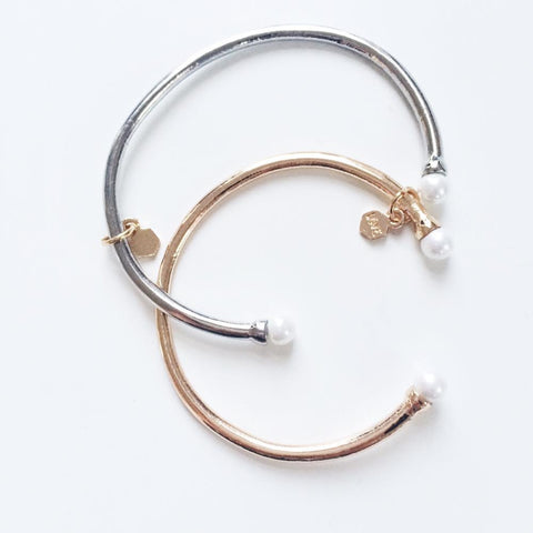 Simone Mini Double Pearl Cuff Bracelet